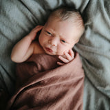 ORGANIC COTTON MUSLIN SWADDLE-CEDAR