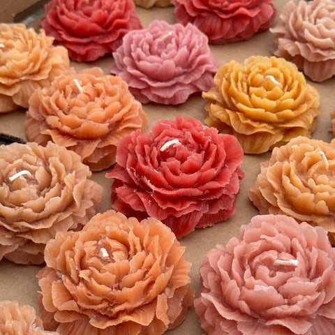 PEONY BEESWAX CANDLE-LARGE