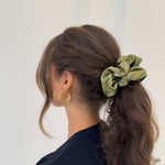 ORGANIC XL SILK SCRUNCHIE-OLIVE