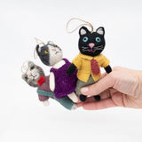 FELT DAPPER CAT ORNAMENT