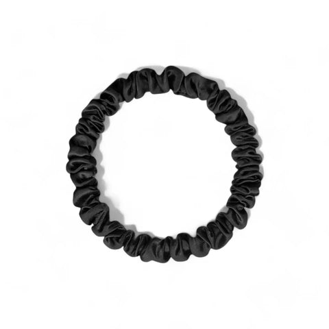 SKINNY SILK SCRUNCHIE-BLACK