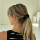 ORGANIC PREMIUM SILK MINI SCRUNCHIE-BLACK