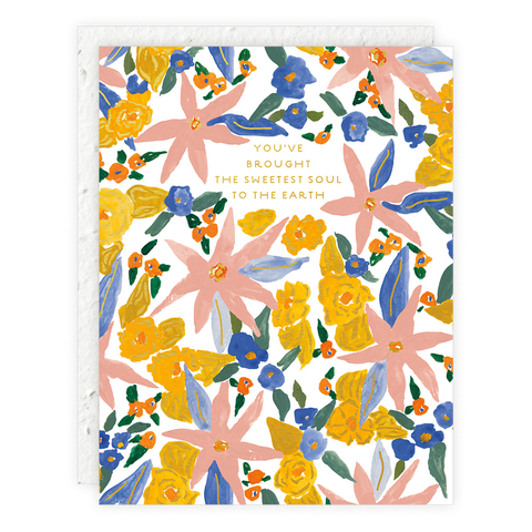 SWEET FLOWERS BABY CARD