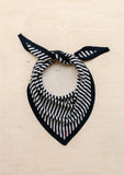MERINO WOOL TRIANGLE SCARF BLACK STRIPE