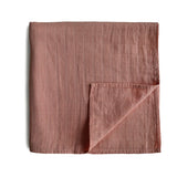 ORGANIC COTTON MUSLIN SWADDLE-CEDAR