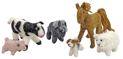 FELT FARM ANIMAL SET-6 PCS