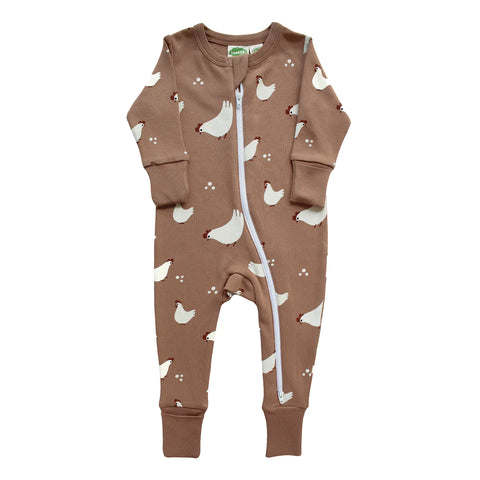 PARADE ROMPER LONG SLEEVE-CHICKENS