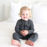 PARADE ROMPER LONG SLEEVE-CHARCOAL MELANGE