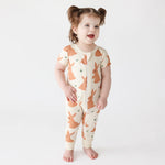 PARADE ROMPER SHORT SLEEVE-BROWN BUNNIES