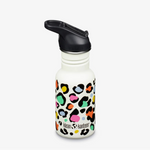 KLEAN KANTEEN KID 12oz FLIP SPORT-LEOPARD