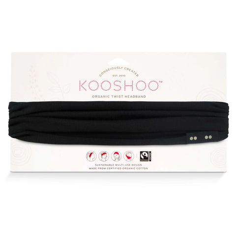 ORGANIC TWIST HEADBAND-RAVEN BLACK