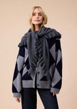 LARGE MERINO WOOL TRIANGLE SCARF GREY