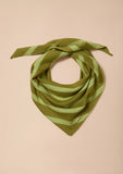 MERINO WOOL TRIANGLE SCARF GREEN STRIPE