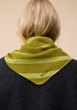MERINO WOOL TRIANGLE SCARF GREEN STRIPE