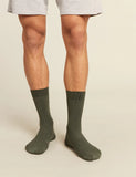 MEN'S RIBBED CREW-MOSS