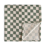 ORGANIC COTTON MUSLIN SWADDLE-OLIVE CHECK