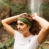 ORGANIC TWIST HEADBAND-OLIVE BRANCH