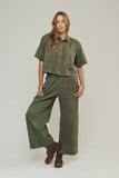 DISCO PANT - OLIVE TWILL