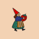 STRAWBERRY GNOME ENAMEL PIN