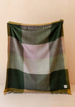 RECYCLED WOOL BLANKET GREEN FRAME CHECK
