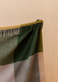 RECYCLED WOOL BLANKET GREEN FRAME CHECK