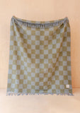 RECYCLED WOOL BLANKET BLUE & GREEN