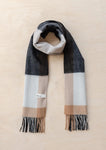 LAMBSWOOL OVERSIZED SCARF NEUTRAL BLOCK CHECK