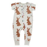 PARADE ROMPER SHORT SLEEVE-BROWN BUNNIES