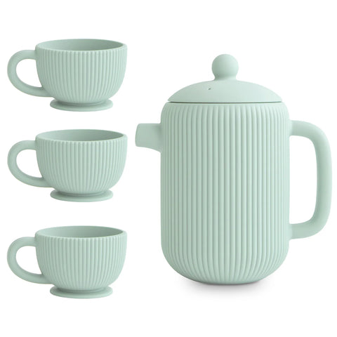 SILICONE TEA PLAY SET-CAMBRIDGE BLUE
