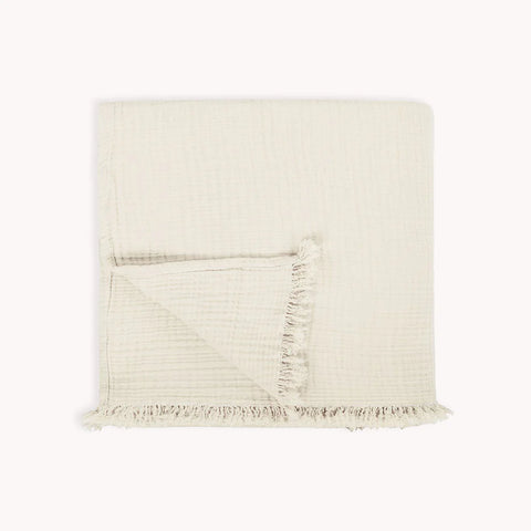 CRINKLE THROW BLANKET-IVORY