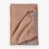 CRINKLE THROW BLANKET-SAND/APRICOT