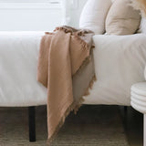 CRINKLE THROW BLANKET-SAND/APRICOT
