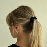 SKINNY SILK SCRUNCHIE-BLACK