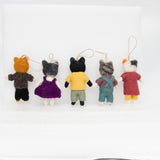 FELT DAPPER CAT ORNAMENT