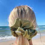 ORGANIC XL SILK SCRUNCHIE-OLIVE