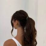 SKINNY SILK SCRUNCHIE-OLIVE