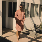 POOLSIDE SMILEY TERRY BATHROBE TERRA COTTA
