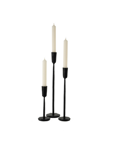 LUNA FORGED CANDLESTICK-BLACK