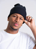 ORGANIC COTTON BEANIE-BLACK