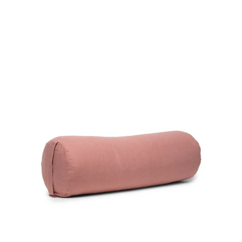 ROUND BOLSTER ROSE CLAY LINEN