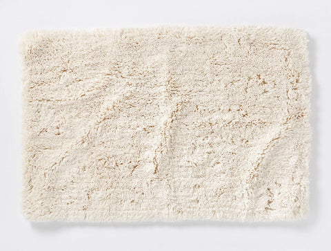 ORGANIC SHAG BATH MAT-UNDYED