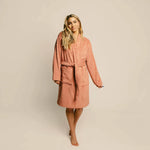 POOLSIDE SMILEY TERRY BATHROBE TERRA COTTA