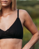 POINTELLE BRA-BLACK