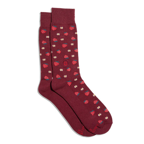 SOCKS THAT SUPPORT SELF CHECKS-STRAWBERRY