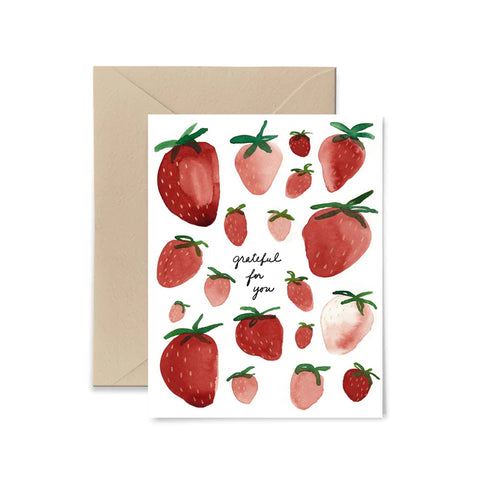 GRATEFUL FOR YOU STRAWBERRIES CARD
