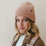 CASHMERE AND MERINO BEANIE BLUSH