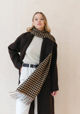 LAMBSWOOL SCARF CAMEL HOUNDSTOOTH