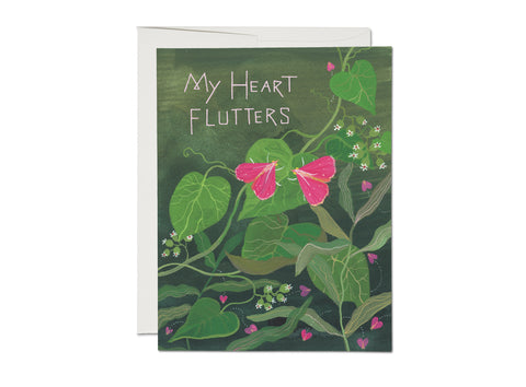 MY HEART FLUTTERS LOVE CARD