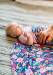 DARK FIELD FLOWERS MUSLIN SWADDLE