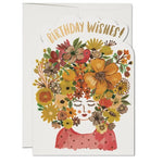 FLORAL TRESSES BIRTHDAY CARD